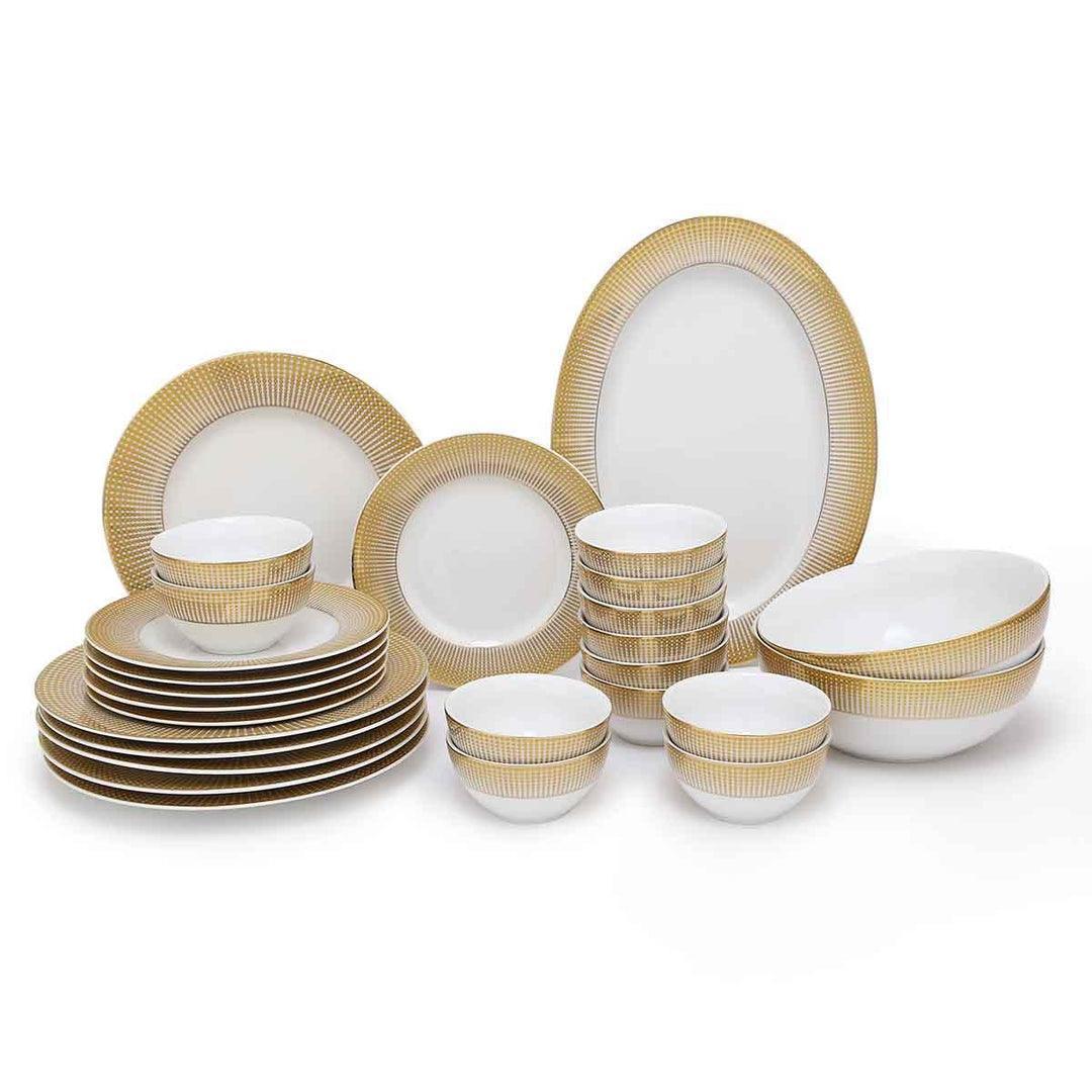 Buy Dinner Set - Luxurious Dining Set of 27 Pcs Platter Plates and Bowls by Home4U on IKIRU online store