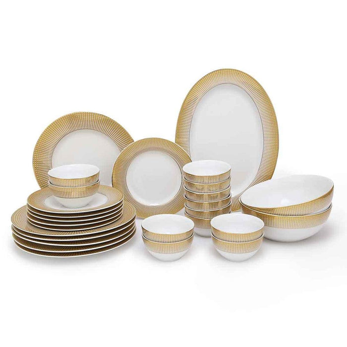Buy Dinner Set - Luxurious Dining Set of 27 Pcs Platter, Plates and Bowls by Home4U on IKIRU online store