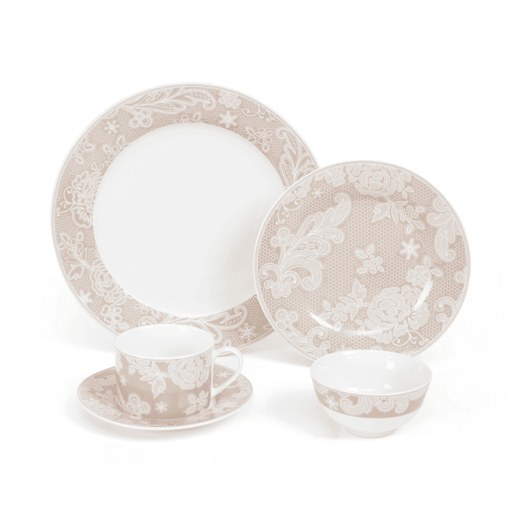 Buy Dinner Set - Modern Printed Dinner Set Of 24 Pcs | Multicolor Set of Plates Bowls Cup and Saucer by Home4U on IKIRU online store