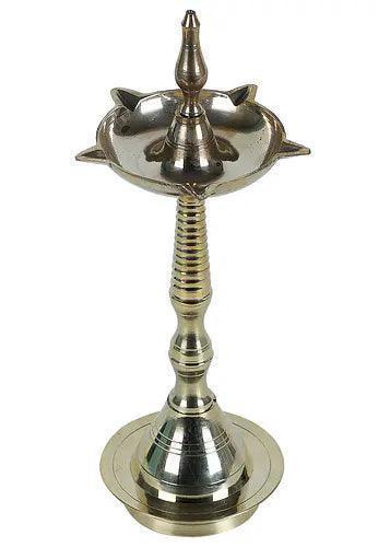 Buy Diya & Diya Stand - Golden Brass Deepak Set Of 2 | Samai Diya For Pooja Essentials by Amaya Decors on IKIRU online store