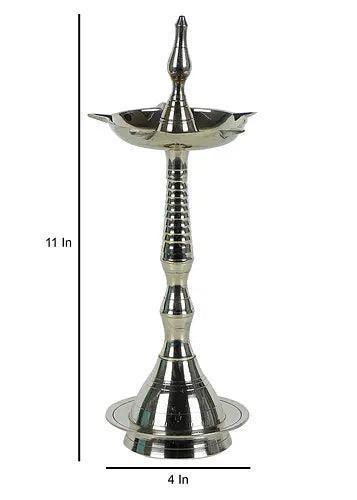 Buy Diya & Diya Stand - Golden Brass Deepak Set Of 2 | Samai Diya For Pooja Essentials by Amaya Decors on IKIRU online store