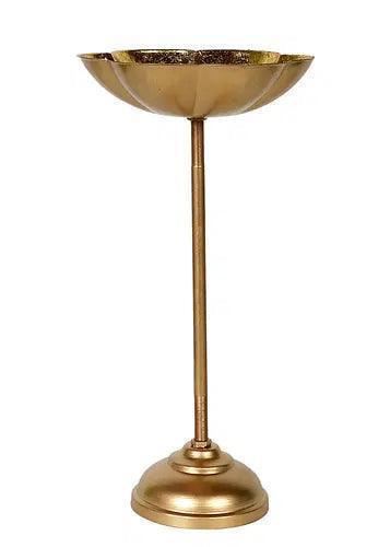 Buy Diya & Diya Stand - Golden Flower Foil Detachable Tealight Candle Holder With Stand by Amaya Decors on IKIRU online store