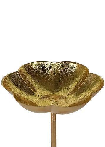 Buy Diya & Diya Stand - Golden Flower Foil Detachable Tealight Candle Holder With Stand by Amaya Decors on IKIRU online store