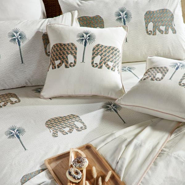 Buy Dohar - Elephant Block Printed Muslin Dohar Blanket by Houmn on IKIRU online store