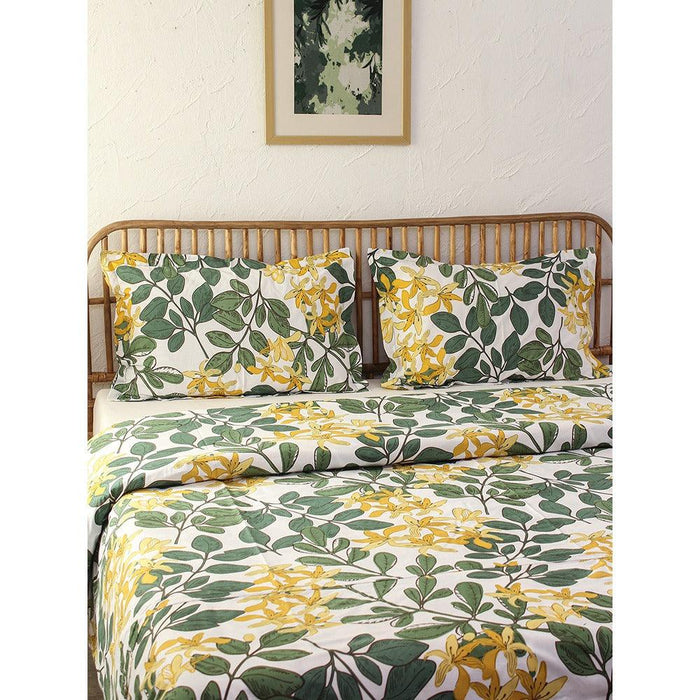 Buy Dohar - Green & Yellow Floral Printed Cotton Dohar Blanket | Comforter For Bedroom & Home by House this on IKIRU online store