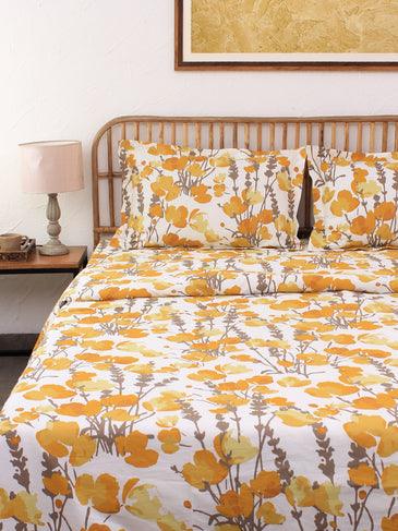 Buy Dohar - Himalayan Poppies Yellow Cotton Doha | Summer Blanket by House this on IKIRU online store