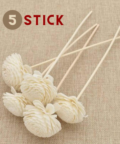 Buy Dried Flowers & Fragrance - Artificial Flower Rattan Reed Diffuser Sticks For Decor, Off White Color, Set of 5 by Purezento on IKIRU online store