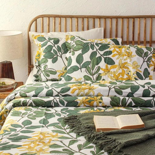Buy Duvets Covers - Moringa Green And White Printed Duvet Cover | Cotton Rajai Cover For Bedroom by House this on IKIRU online store