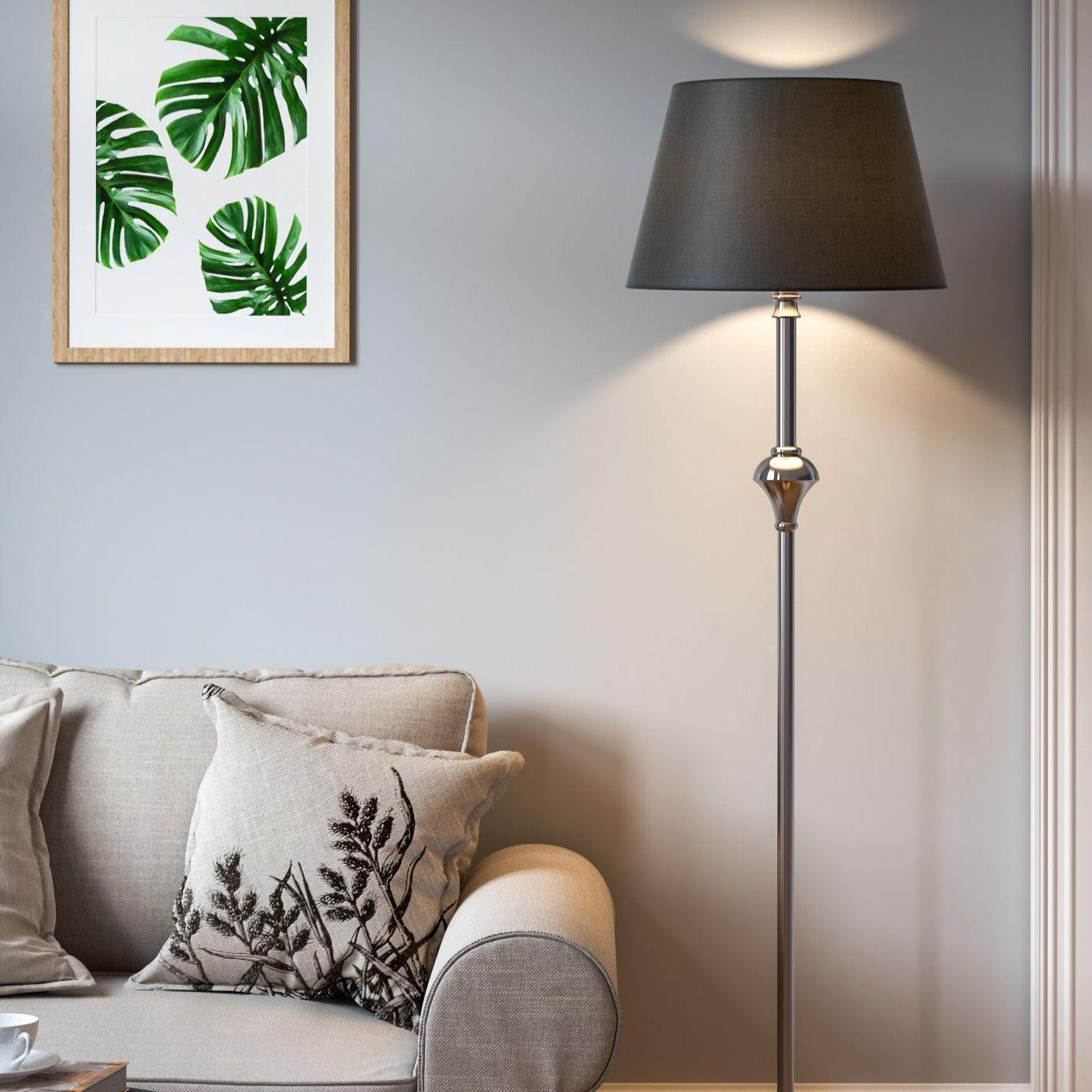 Buy Floor Lamp - Aluminium Standing Night Floor Lamp with Black Lamp Shade by KP Lamps Store on IKIRU online store