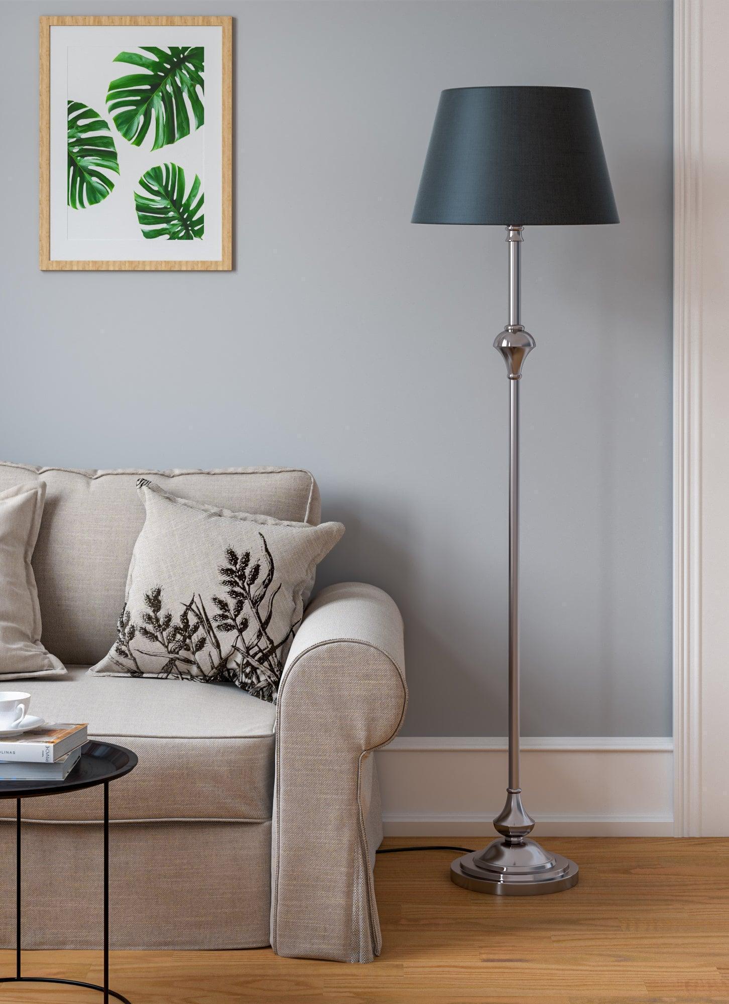 Buy Floor Lamp - Aluminium Standing Night Floor Lamp with Black Lamp Shade by KP Lamps Store on IKIRU online store