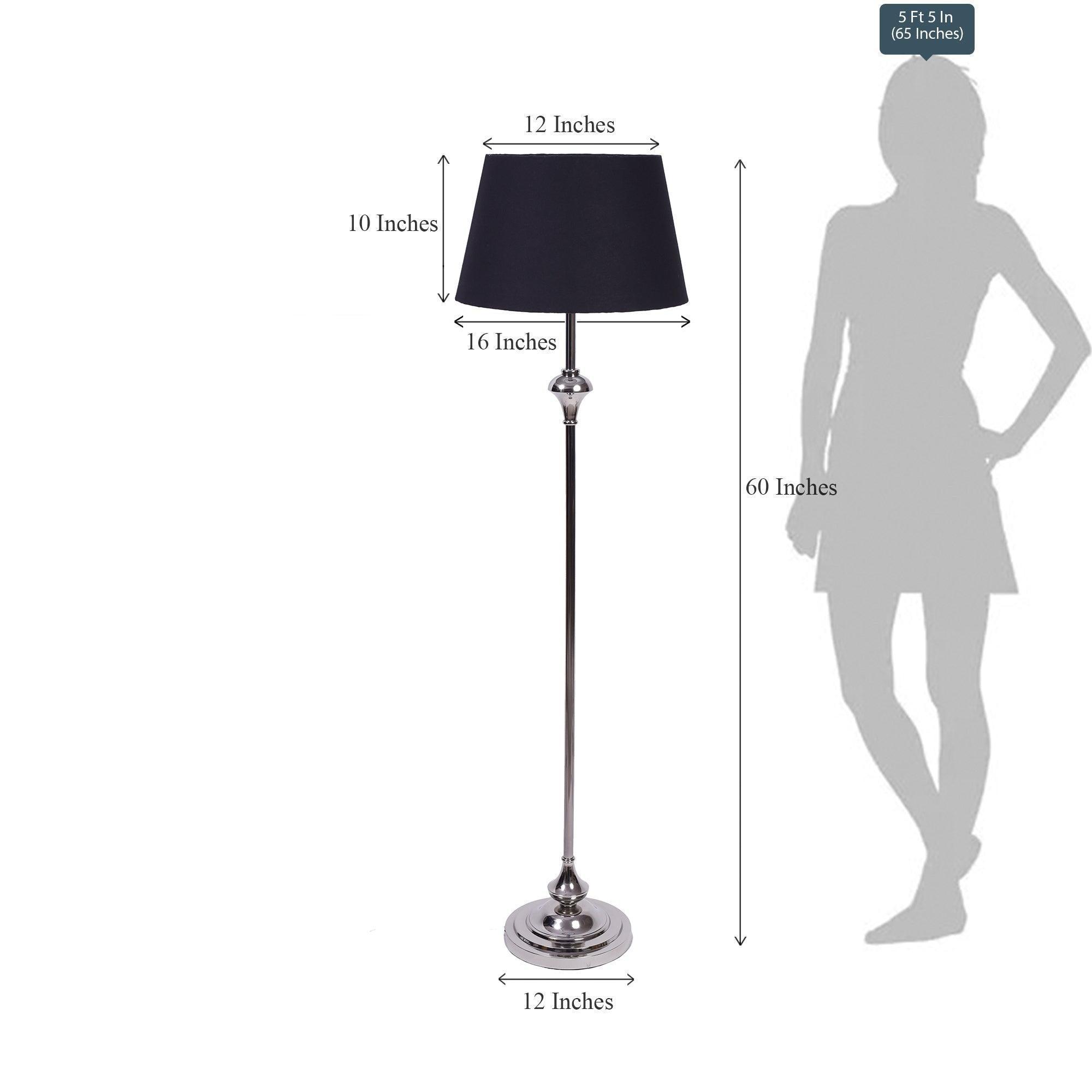 Buy Floor Lamp - Aluminium Standing Night Floor Lamp with Black Lamp Shade by KP Lamps Store on IKIRU online store