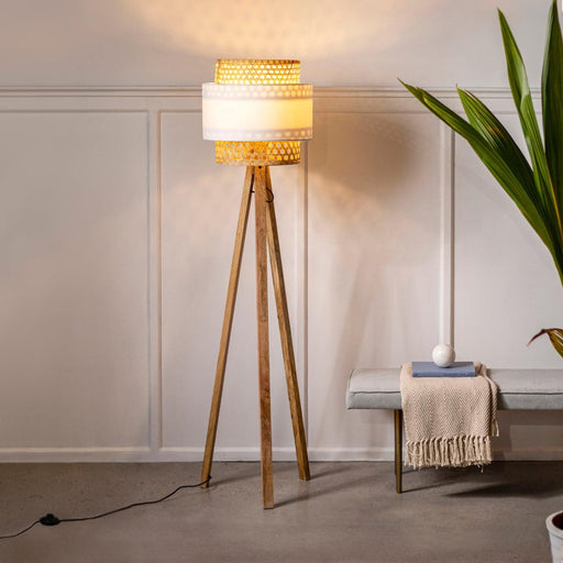 Buy Floor Lamp - Bamboo Wooden Floor Lamp Light | Standing Lamp For Home Decor by Orange Tree on IKIRU online store
