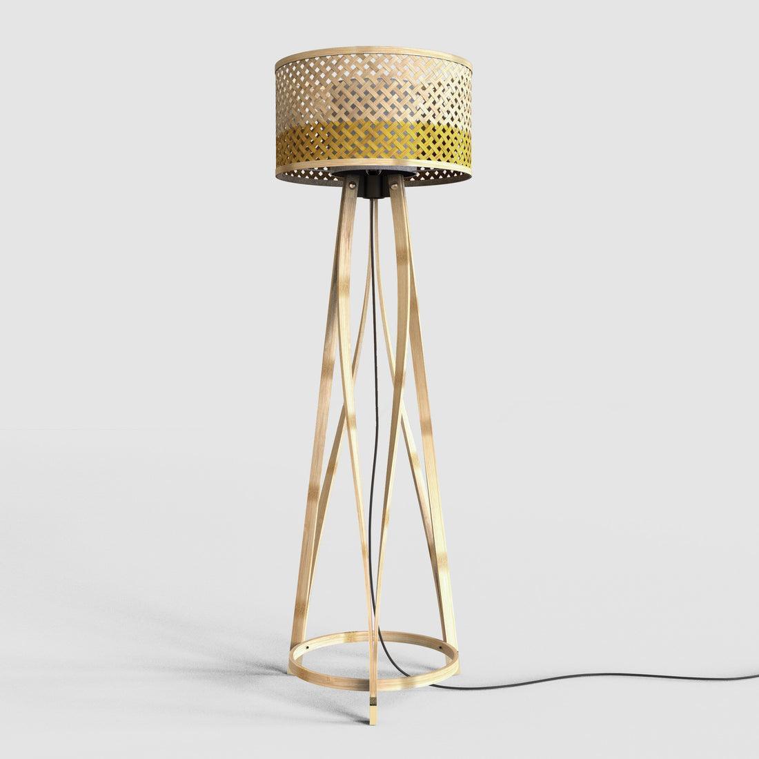 Buy Floor Lamp - Bamboo Wooden Floor Lamp | Standing Light For Home Decor & Living Room by Mianzi on IKIRU online store