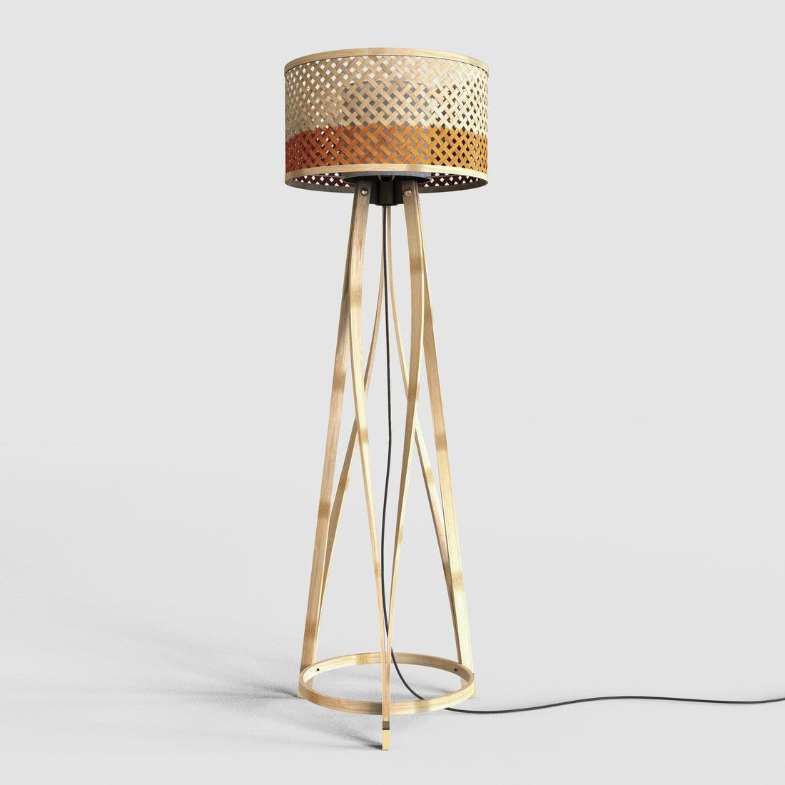 Buy Floor Lamp - Bamboo Wooden Floor Lamp | Standing Light For Home Decor & Living Room by Mianzi on IKIRU online store