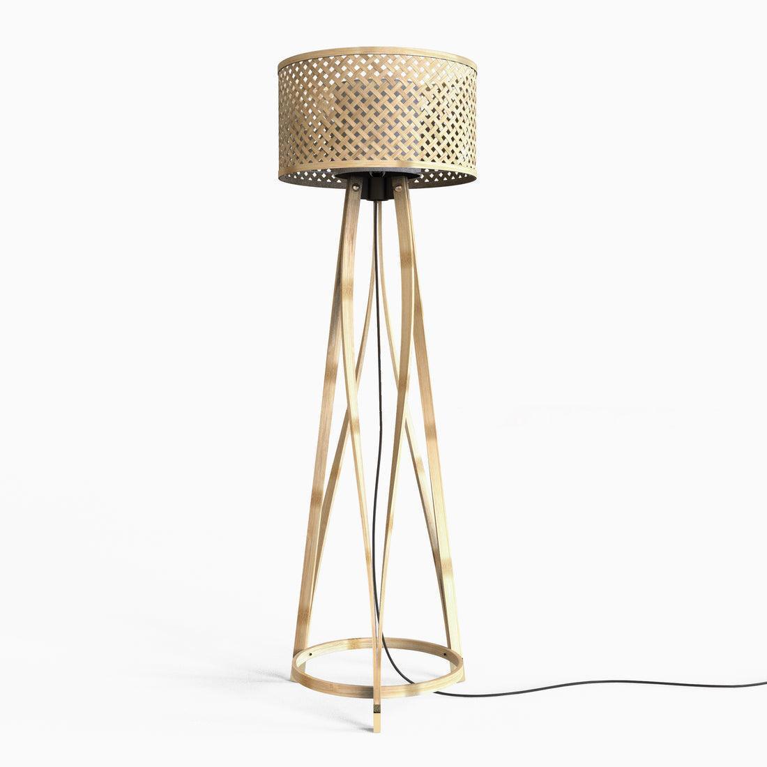 Buy Floor Lamp - Bamboo Wooden Floor Lamp | Standing Light For Home Decor & Living Room by Mianzi on IKIRU online store