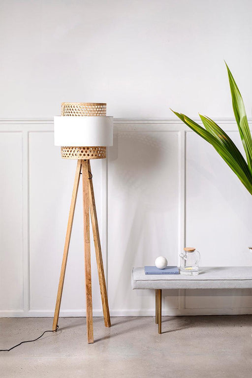 Buy Floor Lamp - Canna Bamboo Wooden Floor Lamp by Orange Tree on IKIRU online store