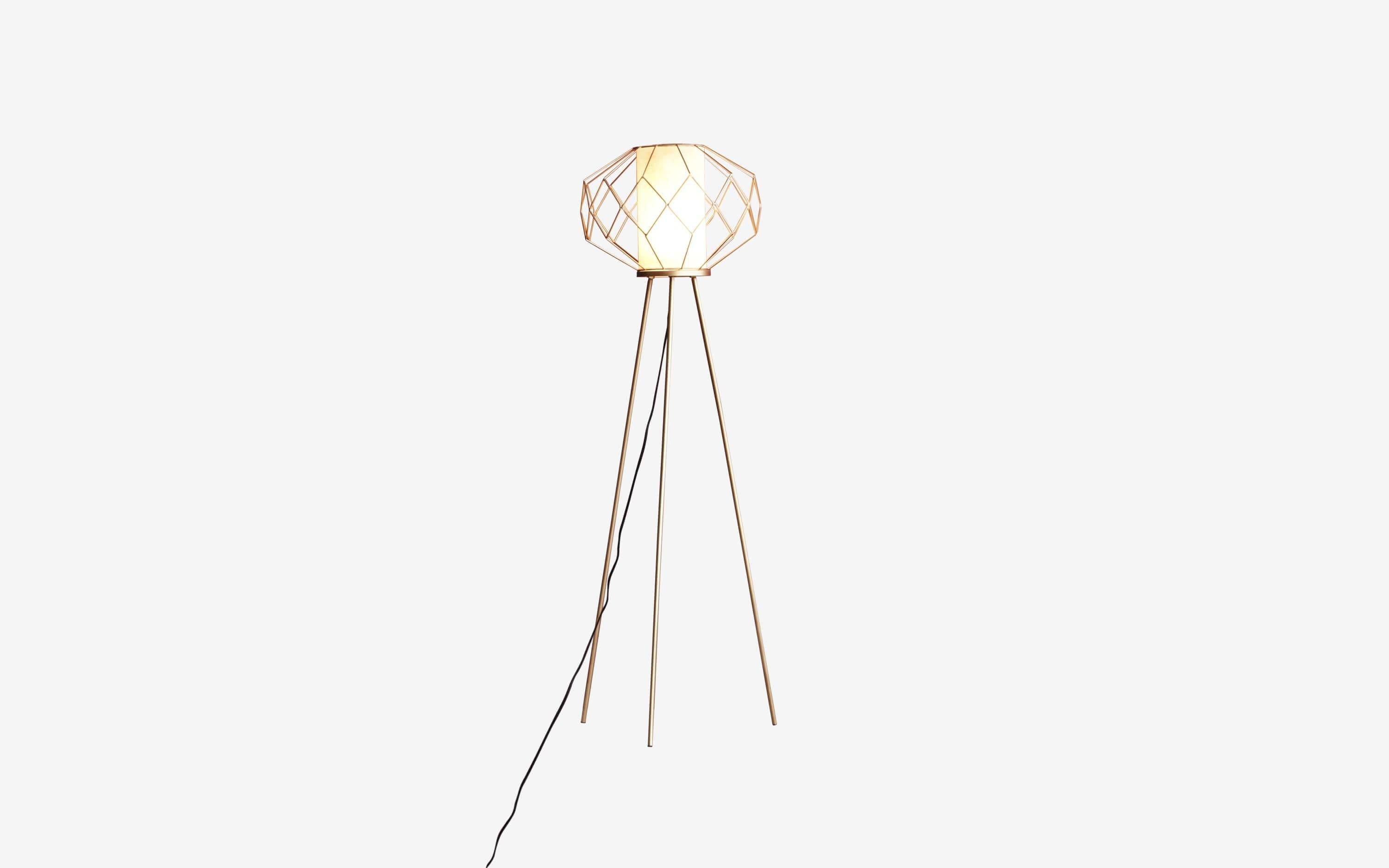 Buy Floor Lamp - Decorative Geometric Floor Lamp | Iron Standing Light On Tripod Base For Home Decor by Orange Tree on IKIRU online store