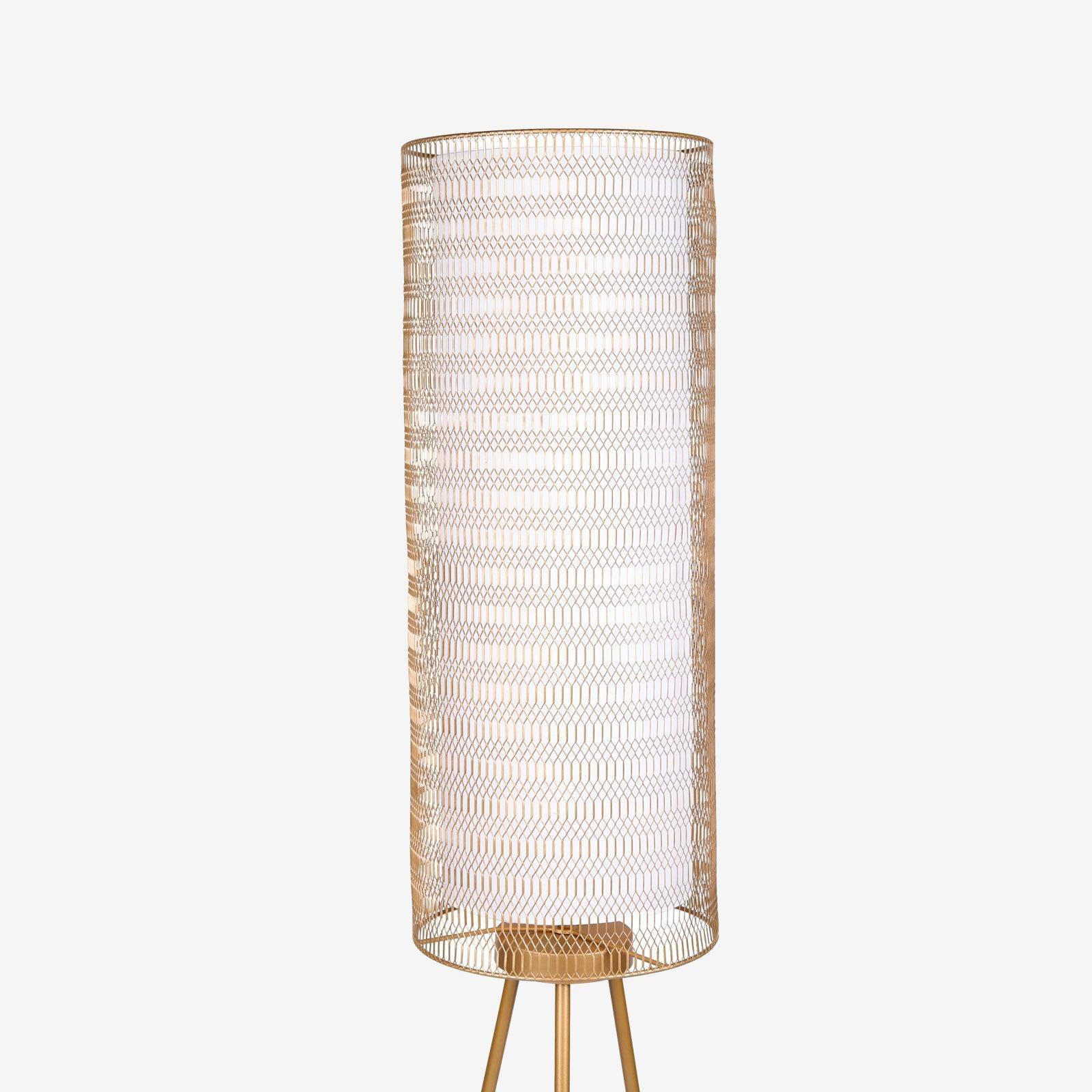 Buy Floor Lamp - Decorative Golden Floor Lamp | Cylindrical Standing Light on Tripod Base For Home by Orange Tree on IKIRU online store