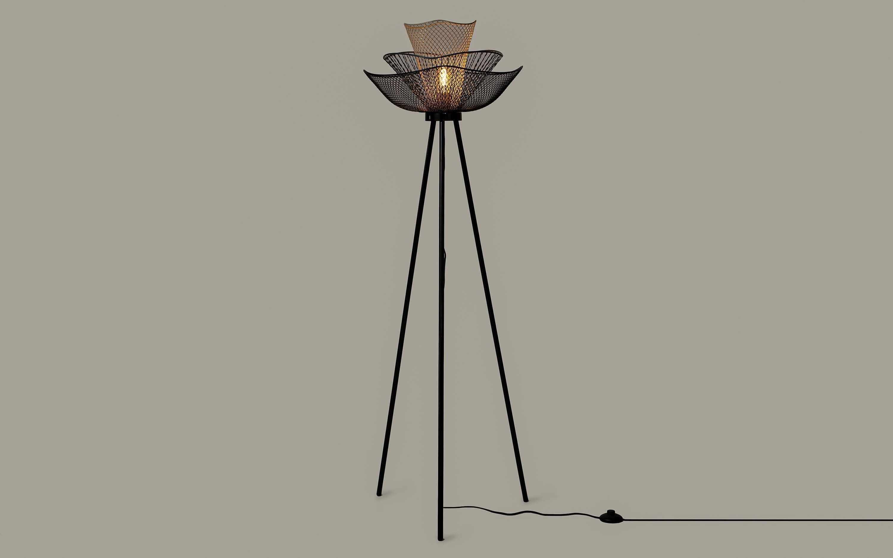 Buy Floor Lamp - Mallawi Metallic Black Mild Steel Floor Lamp Light For Living Room And Bedroom by Orange Tree on IKIRU online store