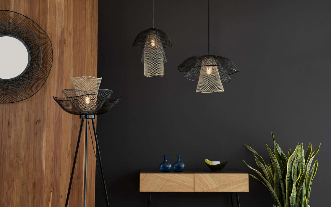Buy Floor Lamp - Mallawi Metallic Black Mild Steel Floor Lamp Light For Living Room And Bedroom by Orange Tree on IKIRU online store