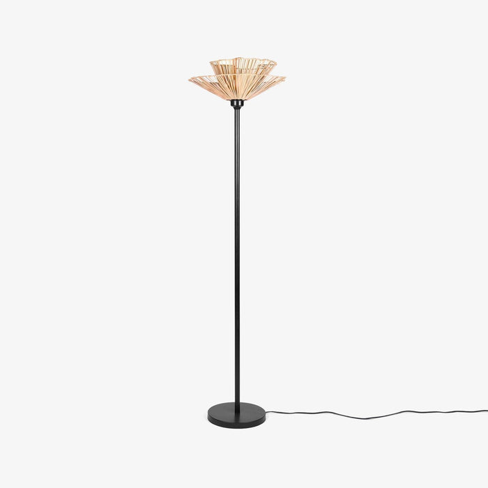 Buy Floor Lamp - Metal & Cane Standing Floor Lamp Light For Living Room & Home Decor by Orange Tree on IKIRU online store