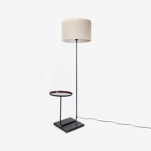 Buy Floor Lamp - Metal Stand White Cotton Shade Floor Lamp With Joint Table | Standing Light For Living Room Or Bedroom by Orange Tree on IKIRU online store
