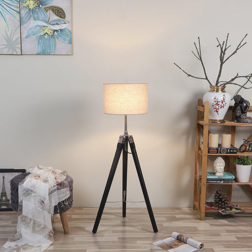 Buy Floor Lamp - Metal Tripod Floor Lamp With White Shade | Living Room Floor Lamp by Pristine Interiors on IKIRU online store