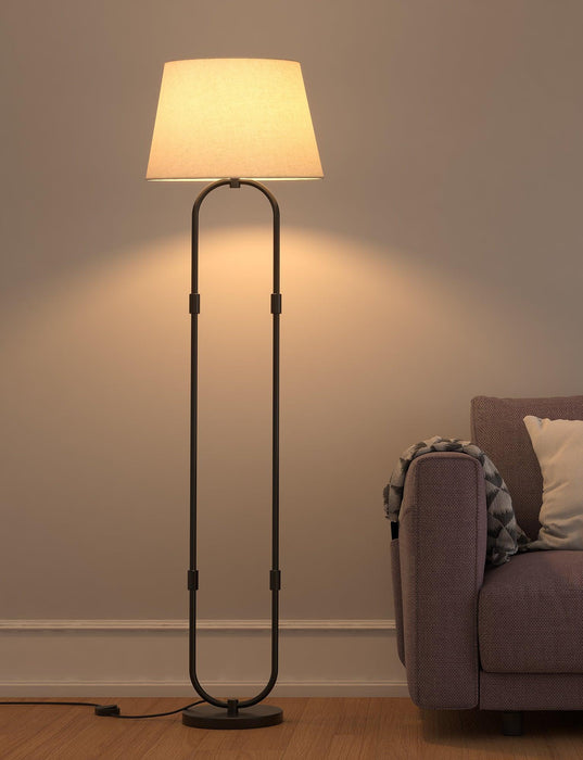 Buy Floor Lamp - Modern Hoop Floor Lamp with Off White Lampshade For Home Decor by KP Lamps Store on IKIRU online store