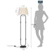 Buy Floor Lamp - Modern Hoop Floor Lamp with Off White Lampshade For Home Decor by KP Lamps Store on IKIRU online store