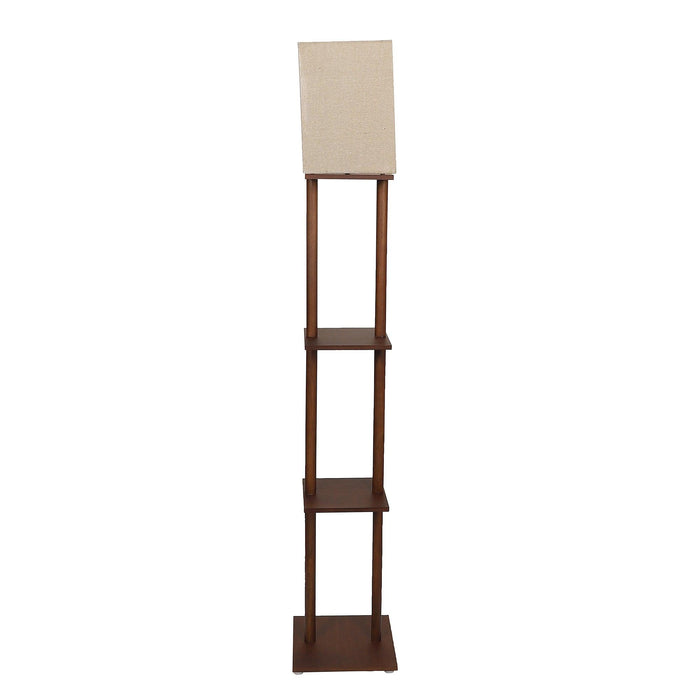 Buy Floor Lamp - Modern Living Room Standing Lamp | Wooden Floor Lamp With 3 Shelves by Pristine Interiors on IKIRU online store