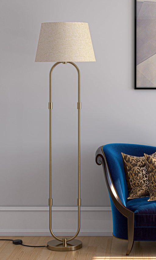 Buy Floor Lamp - Modern Standing Floor Lamp With Off White Lampshade, Gold by KP Lamps Store on IKIRU online store