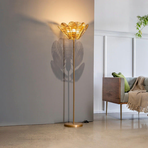 Buy Floor Lamp - Prerit Golden Decorative Iron Floor Lamp For Living Room and Bedroom by Orange Tree on IKIRU online store