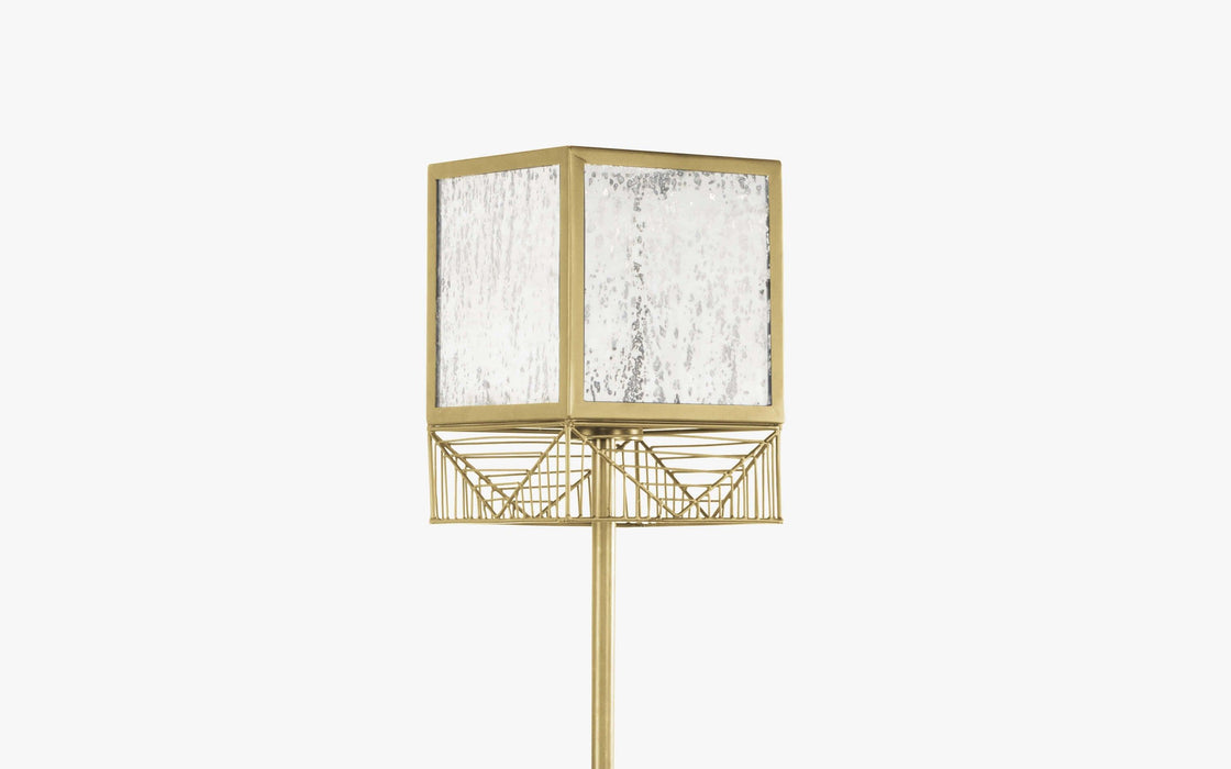 Buy Floor Lamp - Sheesh Modern Metallic & Glass Floor Lamp | Gold Finish Standing Light For Decor by Orange Tree on IKIRU online store