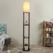Buy Floor Lamp - Wooden Floor Lamp With Shelves | Standing Lamp by Pristine Interiors on IKIRU online store