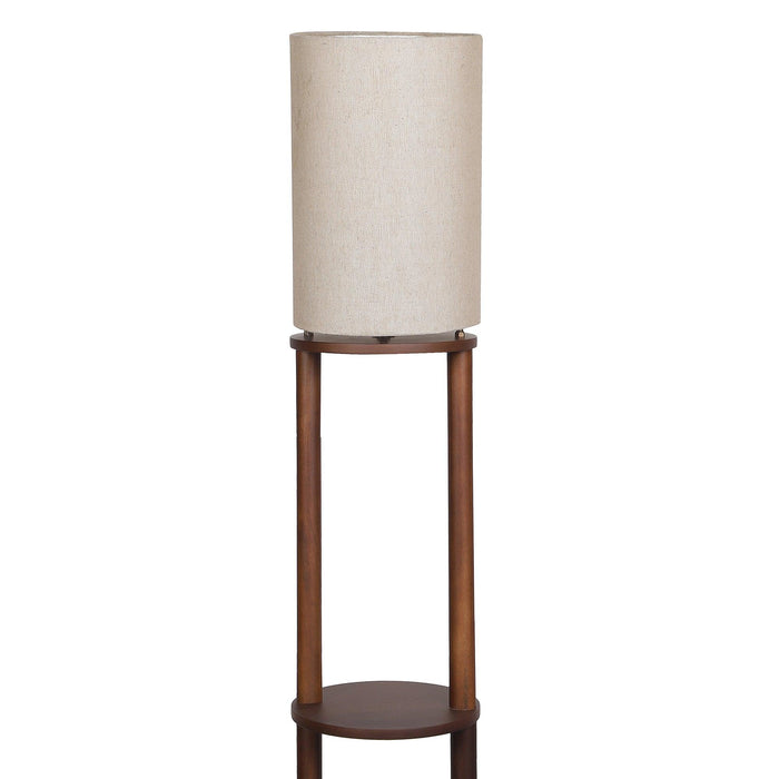 Buy Floor Lamp - Wooden Floor Lamp With Shelves | Standing Lamp by Pristine Interiors on IKIRU online store
