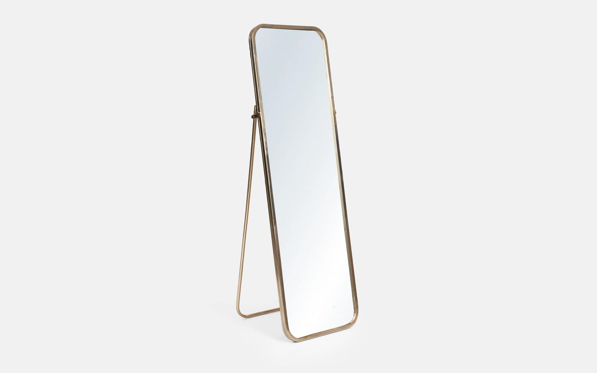 Buy Floor Mirror - Golden Metal Framed Full Length Rectangular Floor Mirror | Standing Mirror For Home by Orange Tree on IKIRU online store