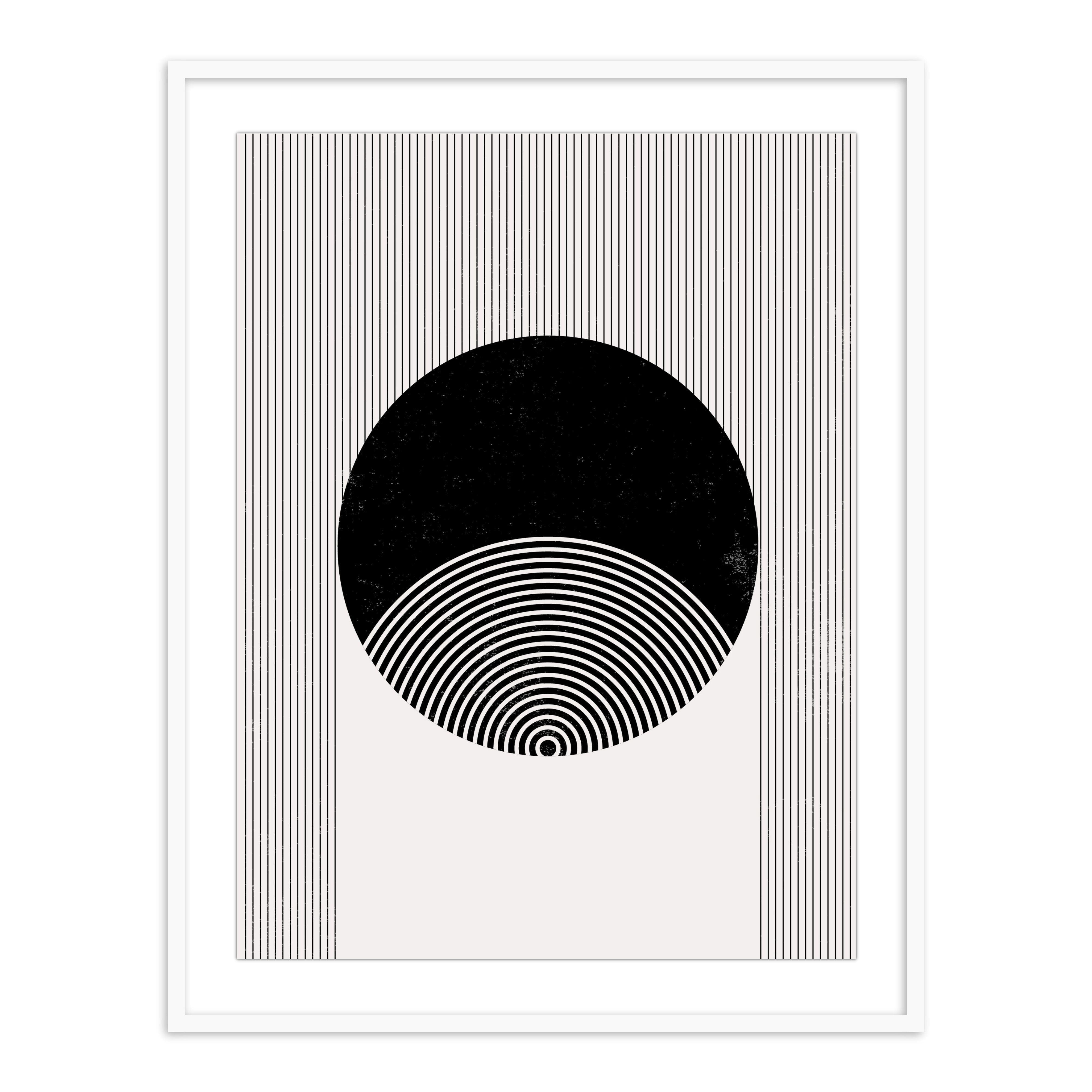 Buy Frames - Black and White Geometric Art Framed Wall Painting For Living Room Bedroom and Modern Home Decor by The Atrang on IKIRU online store