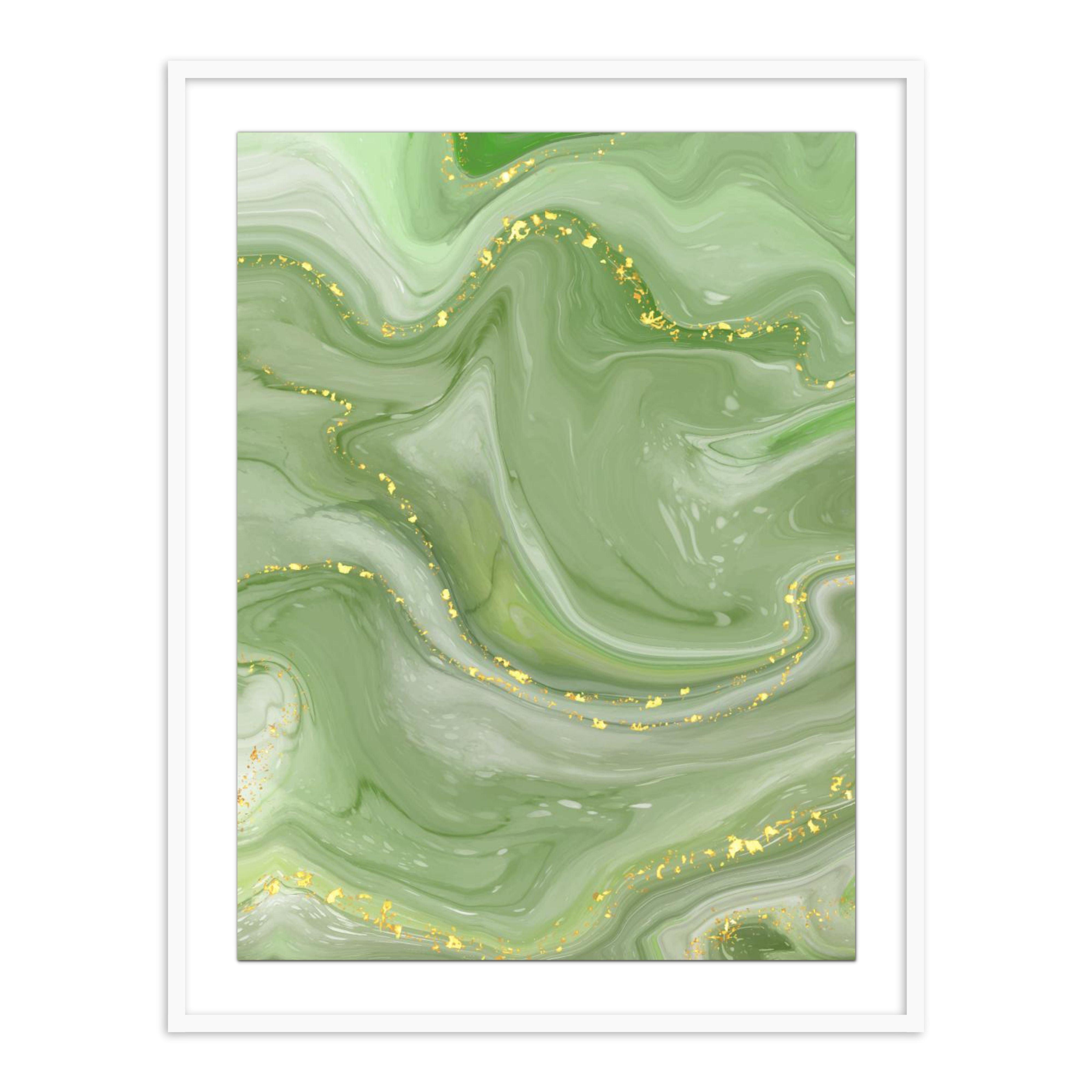 Buy Frames - Colorfull Green Ripple Abstract Wall Art Painting Frame For Living Room Bedroom and Home Decor by The Atrang on IKIRU online store