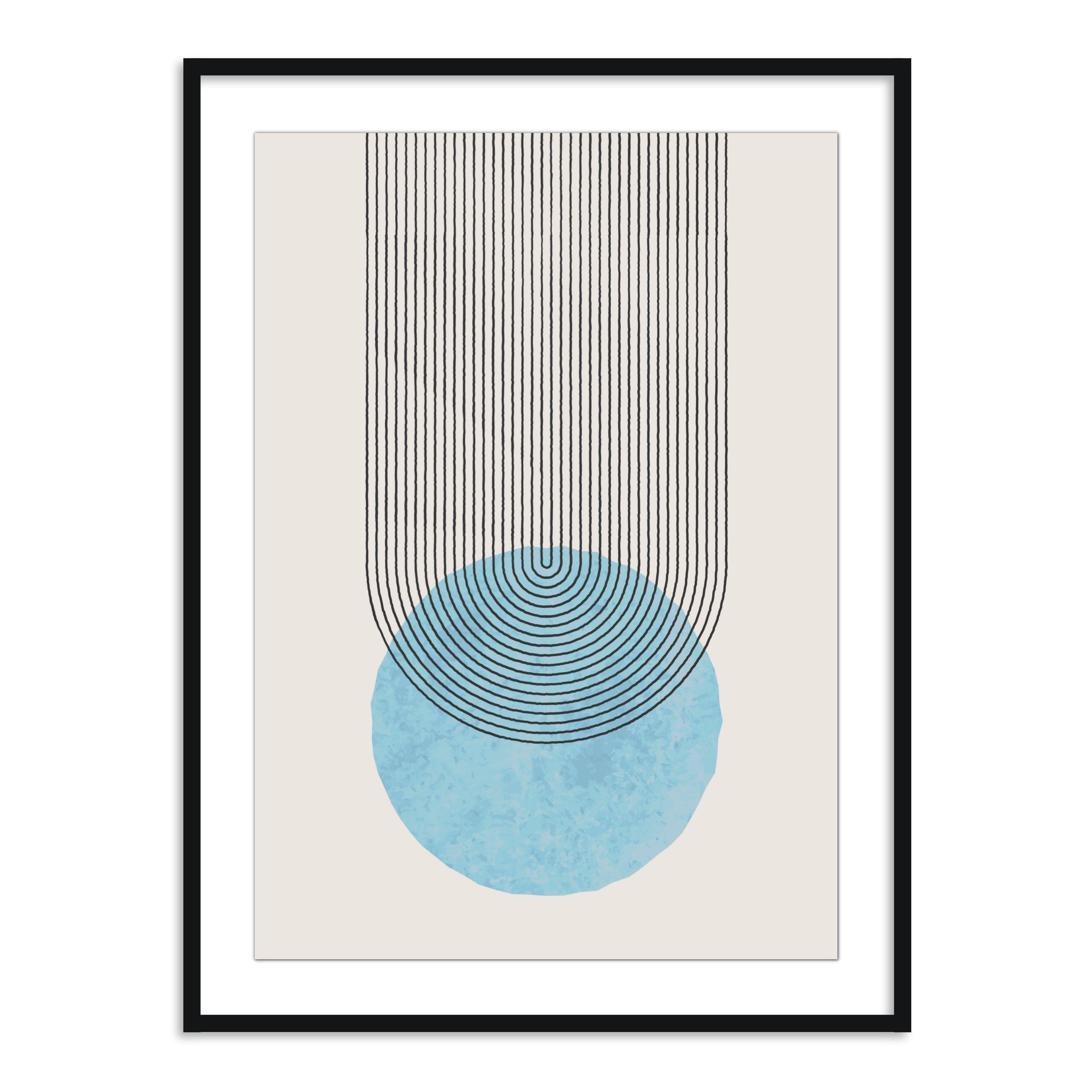 Buy Frames - Geometric Semicircle Design Wall Art Framed Painting For Living Room Bedroom and Home Decor by The Atrang on IKIRU online store