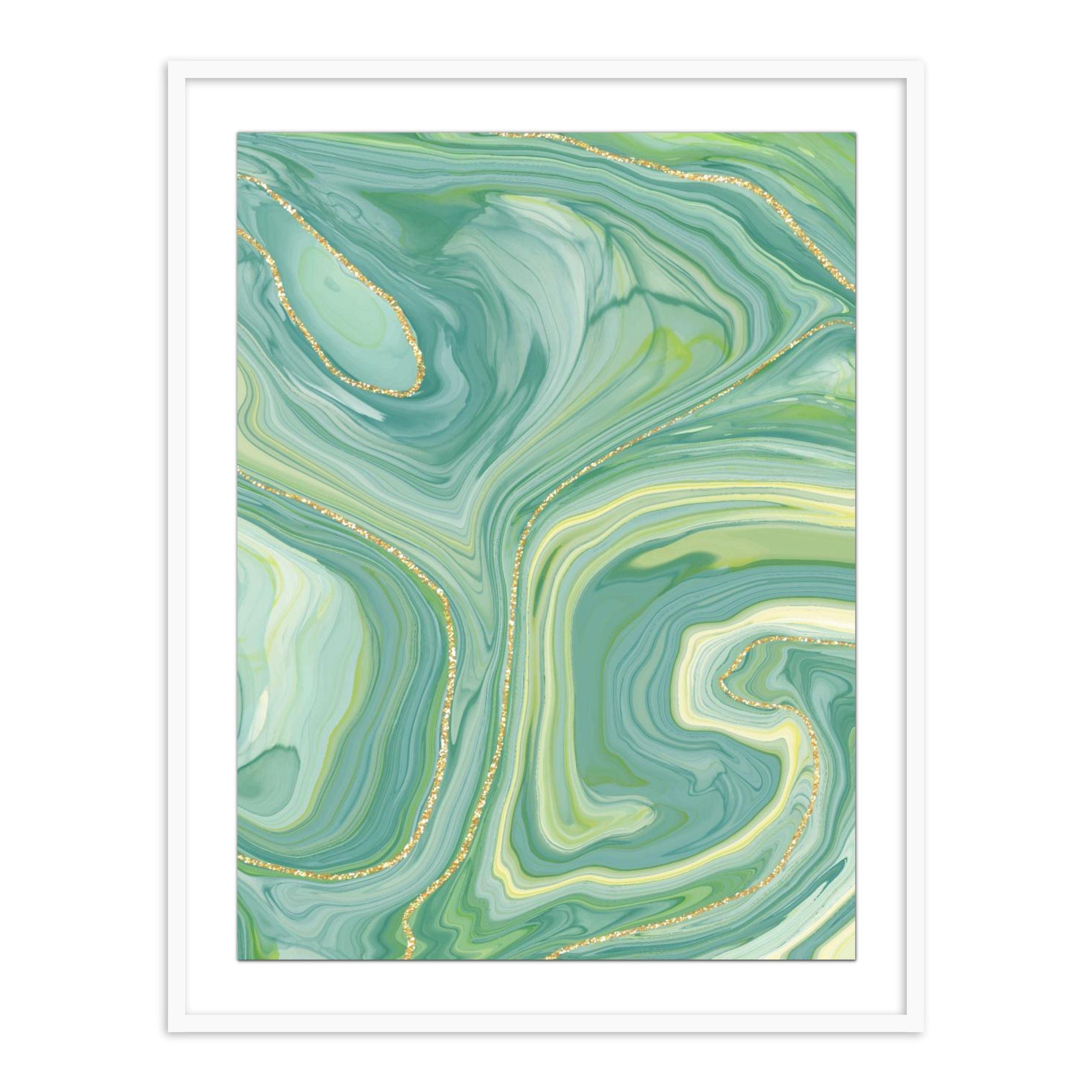 Buy Frames - Green Ripple Abstract Wall Art Painting Frame For Living Room Bedroom and Home Decor by The Atrang on IKIRU online store