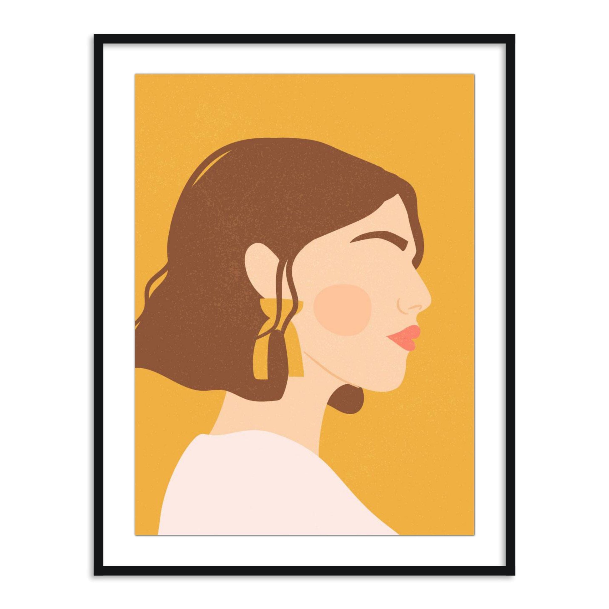 Buy Frames - Women Abstract Wall Art Painting Frame For Living Room Bedroom and Home Decor-Side Glance by The Atrang on IKIRU online store