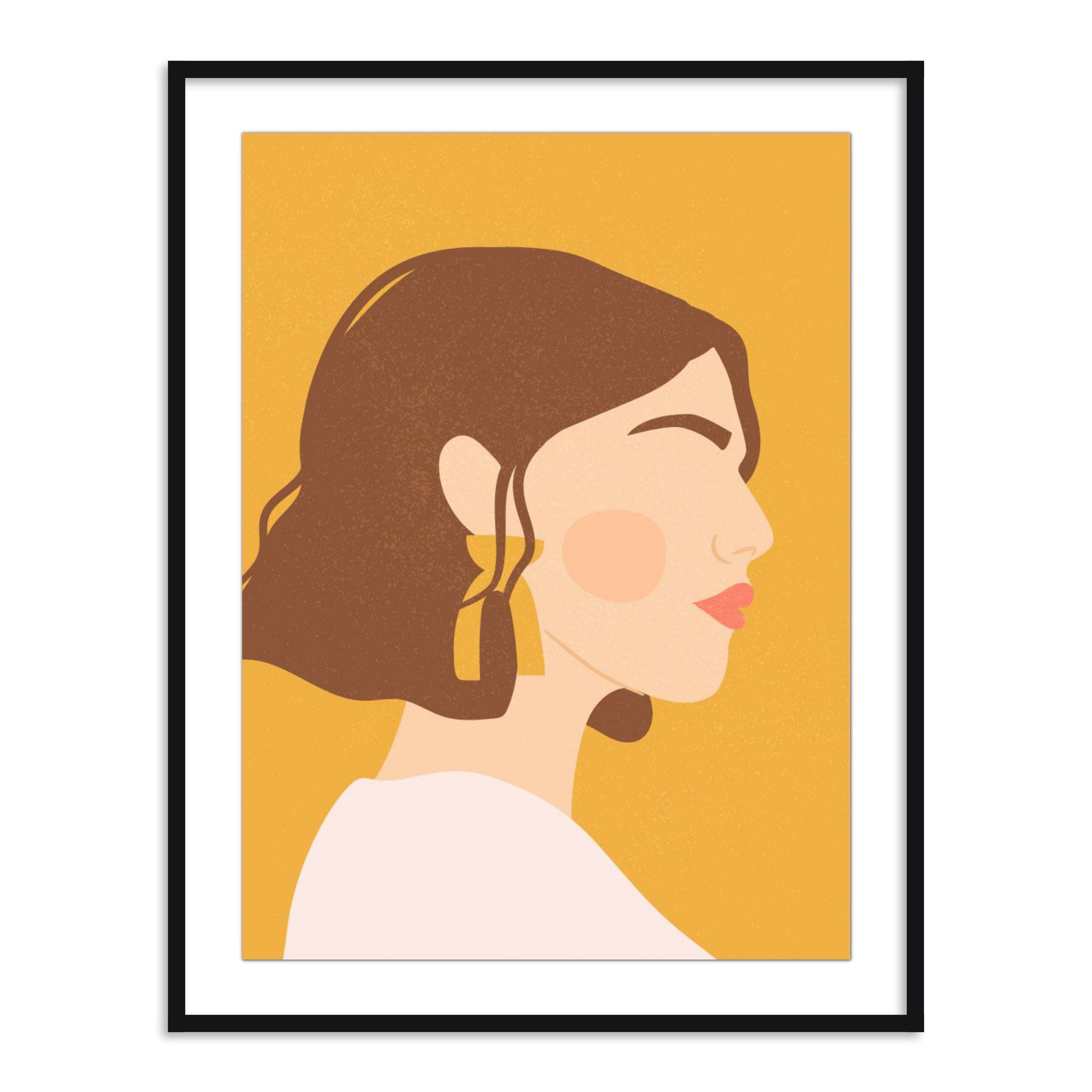 Buy Frames - Women Abstract Wall Art Painting Frame For Living Room Bedroom and Home Decor-Side Glance by The Atrang on IKIRU online store