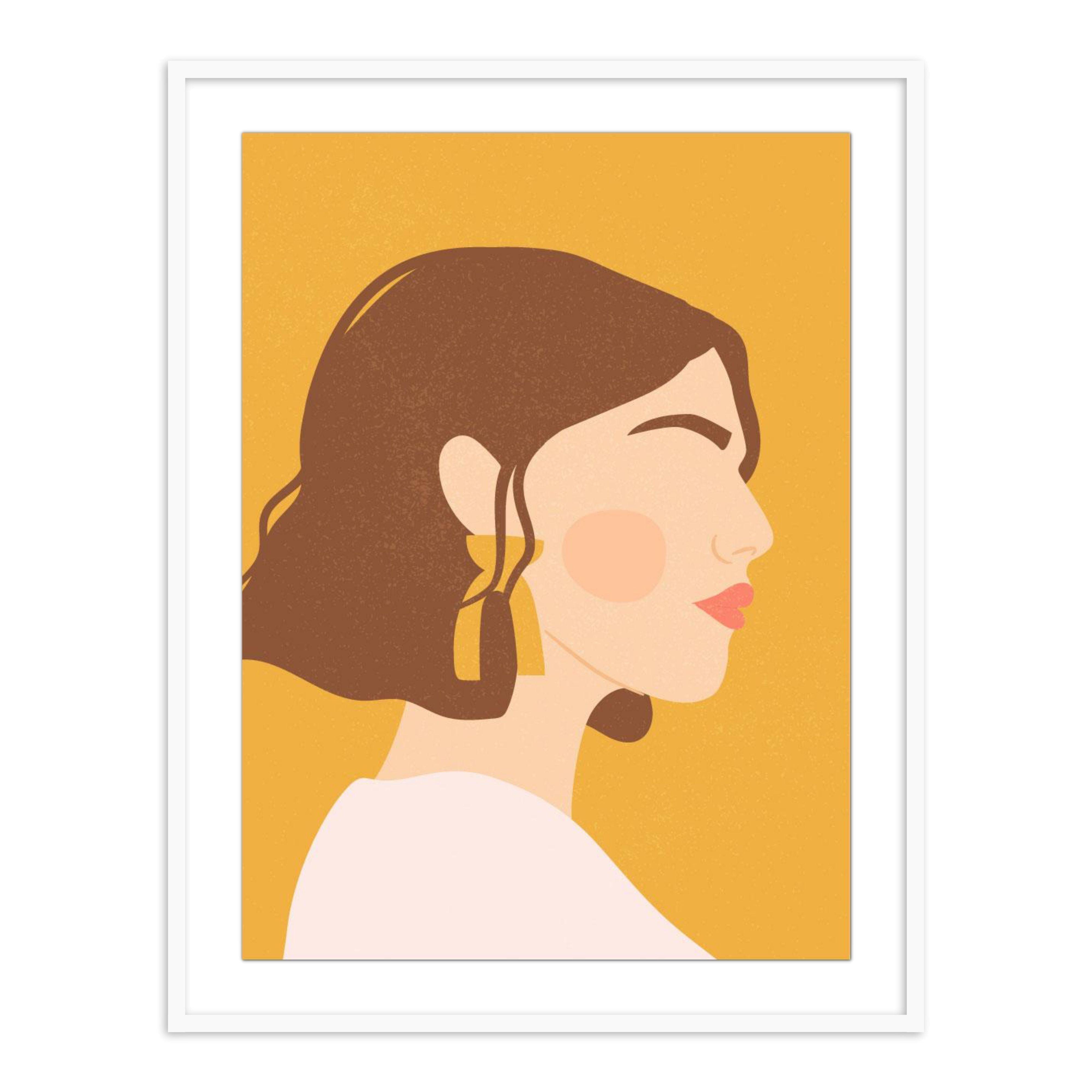 Buy Frames - Women Abstract Wall Art Painting Frame For Living Room Bedroom and Home Decor-Side Glance by The Atrang on IKIRU online store