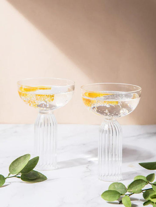 Buy Glasses & jug - Asa Stem Glass / Dessert Bowl - set of 2 by The Table Fable on IKIRU online store