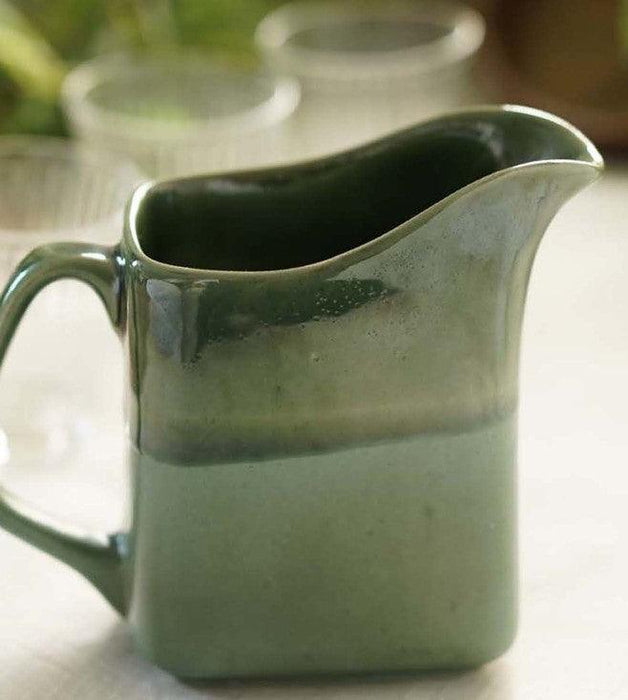 Buy Glasses & jug - Dogri ceramic Water Jug | Green Storage Container For Dining Table & Serving by Courtyard on IKIRU online store