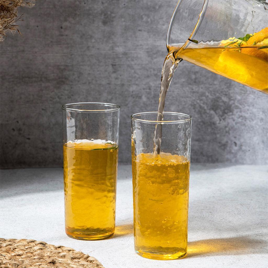 Buy Glasses & jug - Hammered Jug & Glass Set Gift Box For Kitchenware And Gifting by The Table Fable on IKIRU online store