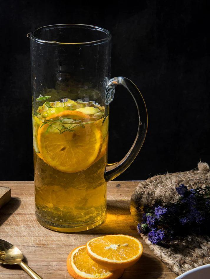 Buy Glasses & jug - Hammered Pitcher | Juice Glasses Set of 4 by The Table Fable on IKIRU online store