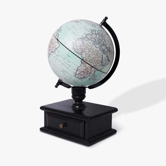 Buy Globe - Pastel Blue Acrylic & Wooden World Globe With Storage Drawer For Home & Office by Casa decor on IKIRU online store