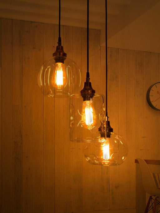 Buy Hanging Lights - 3 Drop Copper Pendant Light by Fos Lighting on IKIRU online store