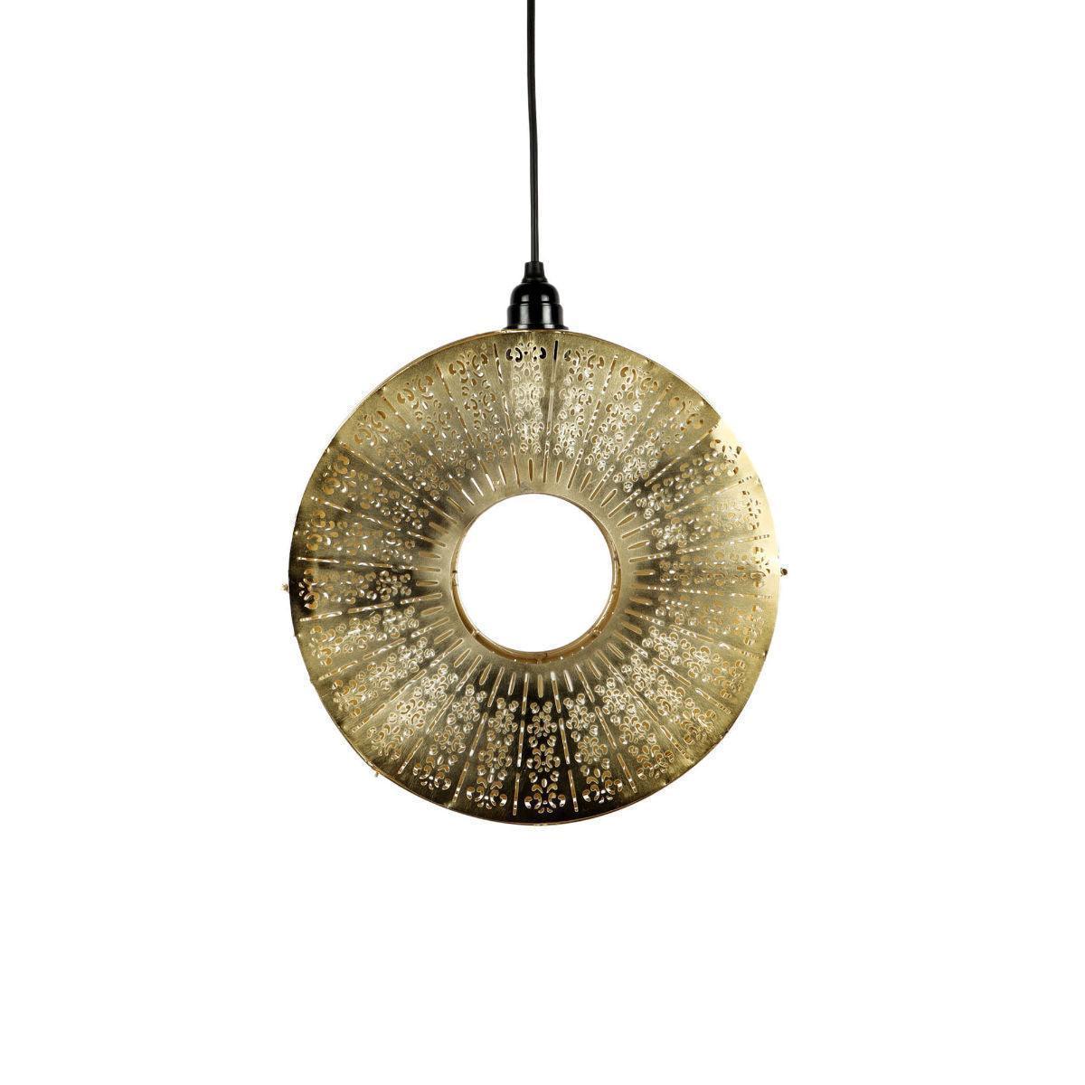 Buy Hanging Lights - Ashoka Antique Golden Hanging Light | Unique Round Pendant Light For Decor by Courtyard on IKIRU online store